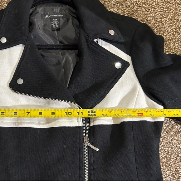 NWT INC International Concepts Black & White Zip Front Jacket /Coat - Sz Small - Picture 8 of 9